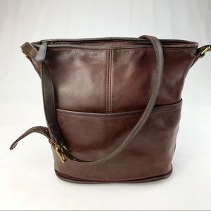 Vintage Coach 1970’s Leather Bucket Duffel Handbag